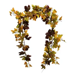 Fake Plants Simulated Gum Autumn Maple Leaf Vine Creeper Vine Soft Halloween Decorative Fake Flower Plante Artificielle