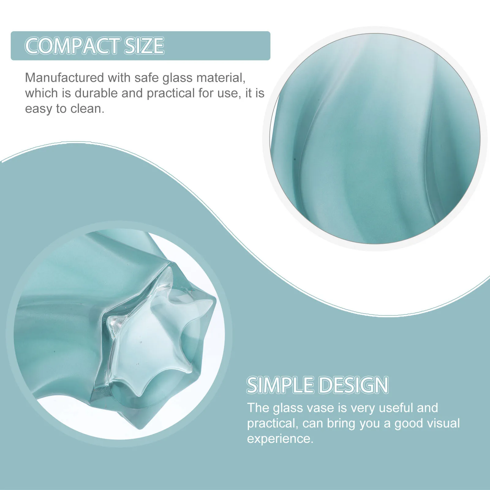 

Delicate Glass Vase Creative Design Decorative Tabletop Flower Arrangement Floral Vase for Home Office Patio Home Decoration