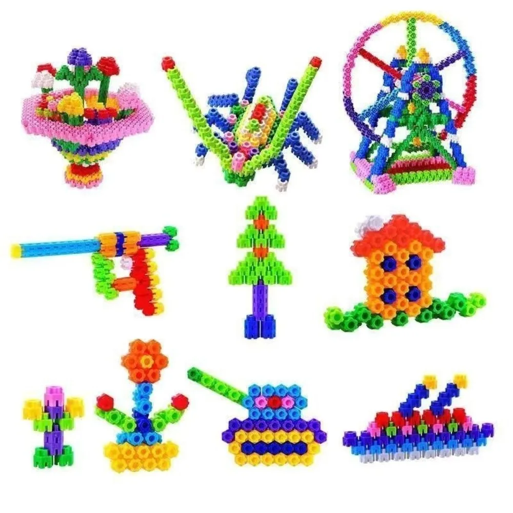 Colorful Building Blocks Splicing Assembling Hexagonal Building Blocks Creative Plastic Large Particle Building Blocks Gifts