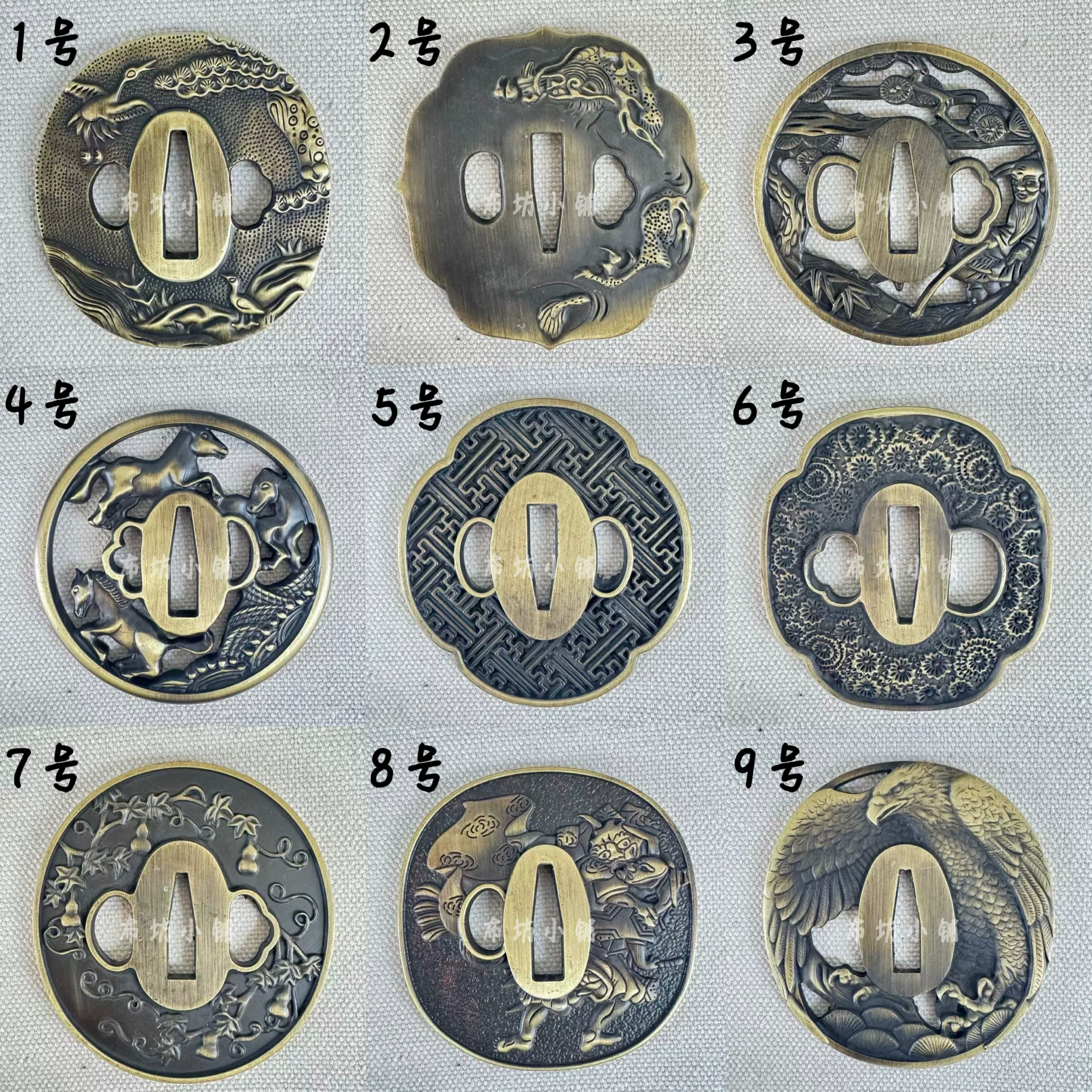Quality Zinc Alloy Metal Katana Tsuba Handguard Disk for JP Katana Tachi Wakizashi Iaido Sword
