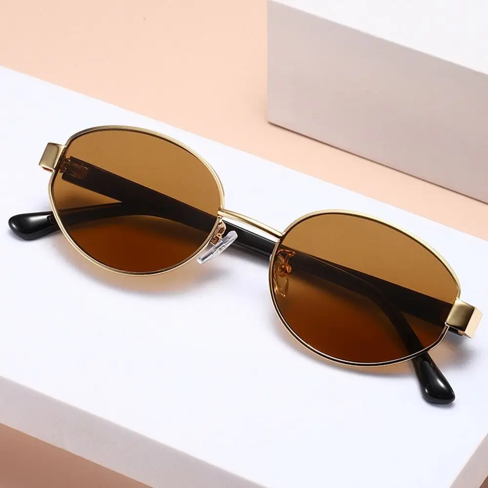 

Stylish Outdoor Sports Oval Frame Sunglasses Retro Unisex Driving Shades Vintage Trendy UV400 Sun Glasses for Women & Men