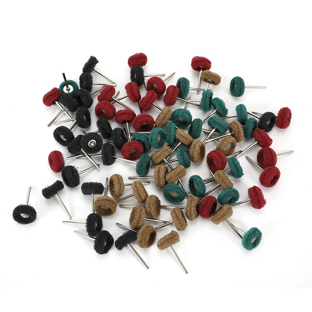 40Pcs Polishing Wheel Abrasive Nylon Wheels Red Yellow Green Black Polishing Buffing for Rotary Tool Metal Jewelry Deburring