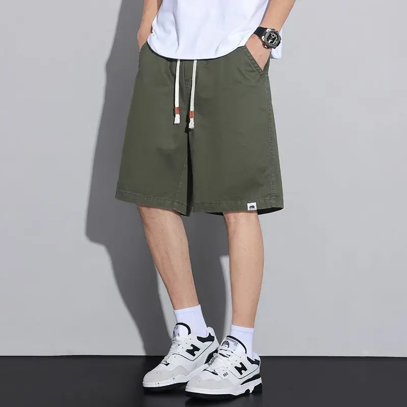 Summer Thin Ice Silk Men's Shorts Casual Loose Elastic Breathable Simple Personality Fashion Five-Point Pants Straight Leg Co...