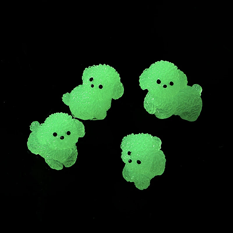 Cute Luminous Bunnies Microlandscape Mini Dog Ornaments Fairy Gardening Miniature Figurines Resin Crafts Home Decoration