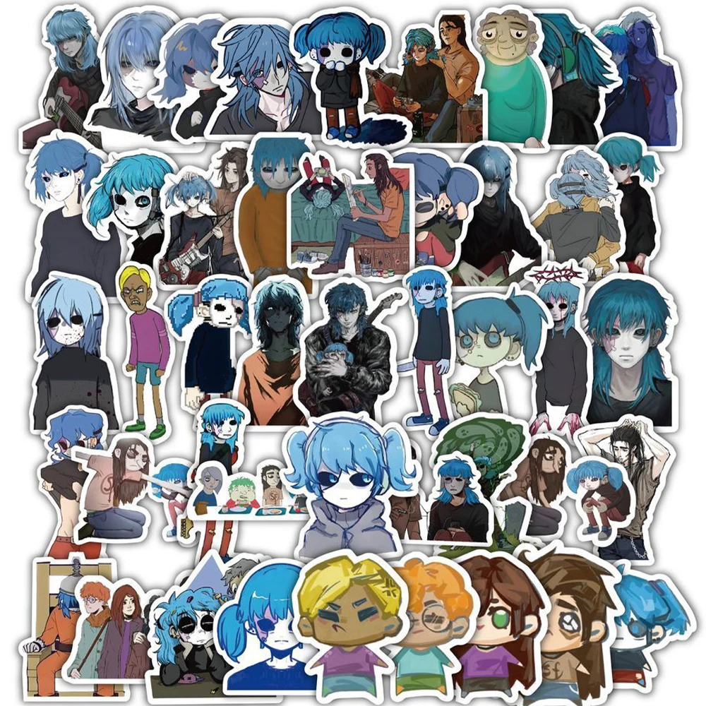 

10/30/50pcs Game Sally Face Anime Stickers Characters Sal Fisher Sticker Skateboard Motorcycle Computer Sally Graffiti Decals