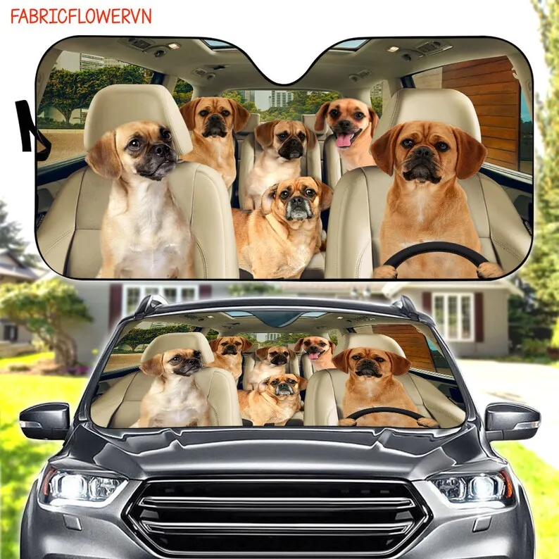 

Puggle Car Sunshade, Puggle Car Decoration, Puggle Windshield, Dog Lovers Gift, Dog Car Sunshade, Gift For Mom, Gift For Dad