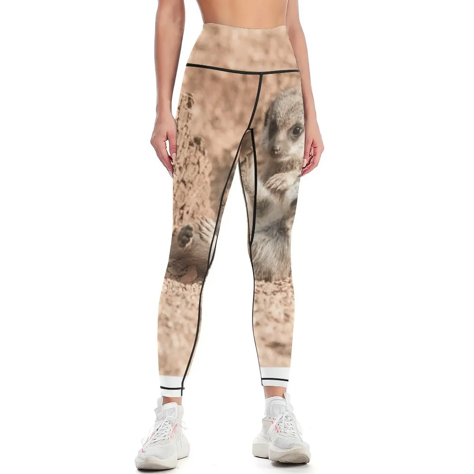 

Meerkat Pups Photography Leggings gym womans Women's high waist sport legging Women's tights Womens Leggings