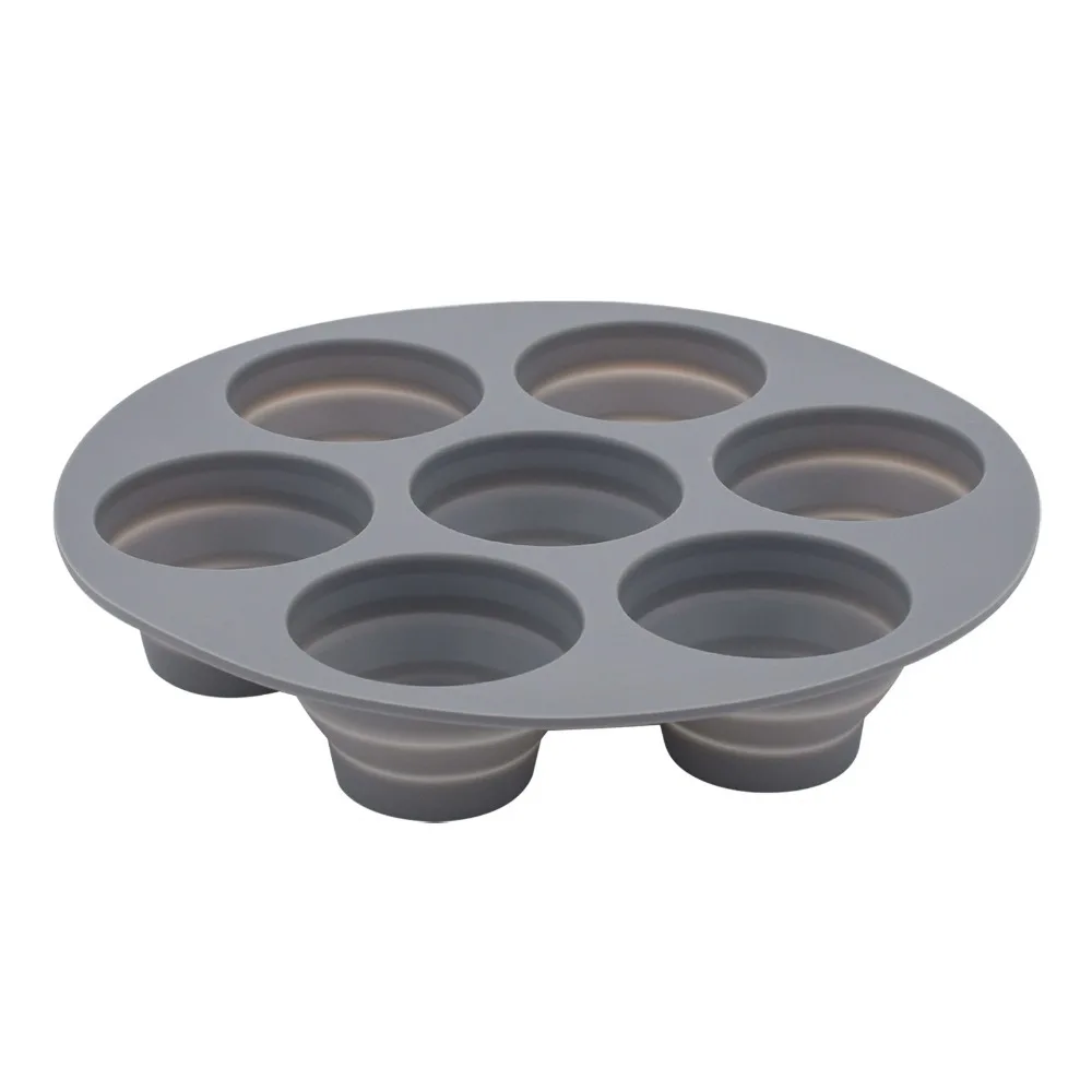

Quality Seven-hole Cake Mold Foldable DIY Air Fryer Baking Mold Silicone Round Foldable Baking Mold