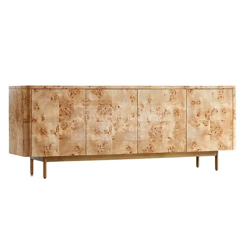 

North American retro tree tumor meal multi-functional tea cabinet wine cabinet against the wall wabi sabi wind porch decorative