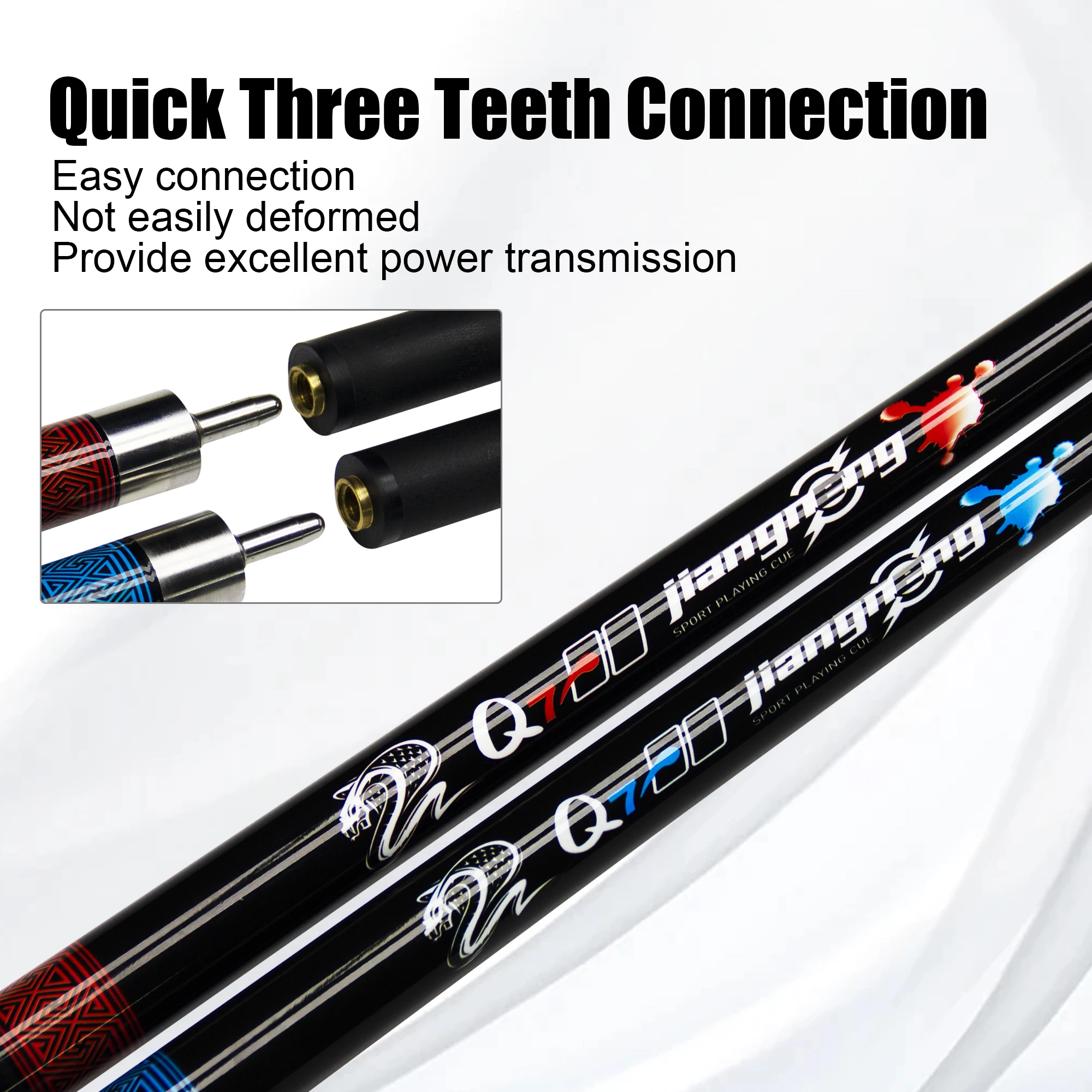 hit productVenomous Snake Pool Cue - 58.46in 1/2 Split Billiard Stick with 13mm Tip & Uni-Loc Joint