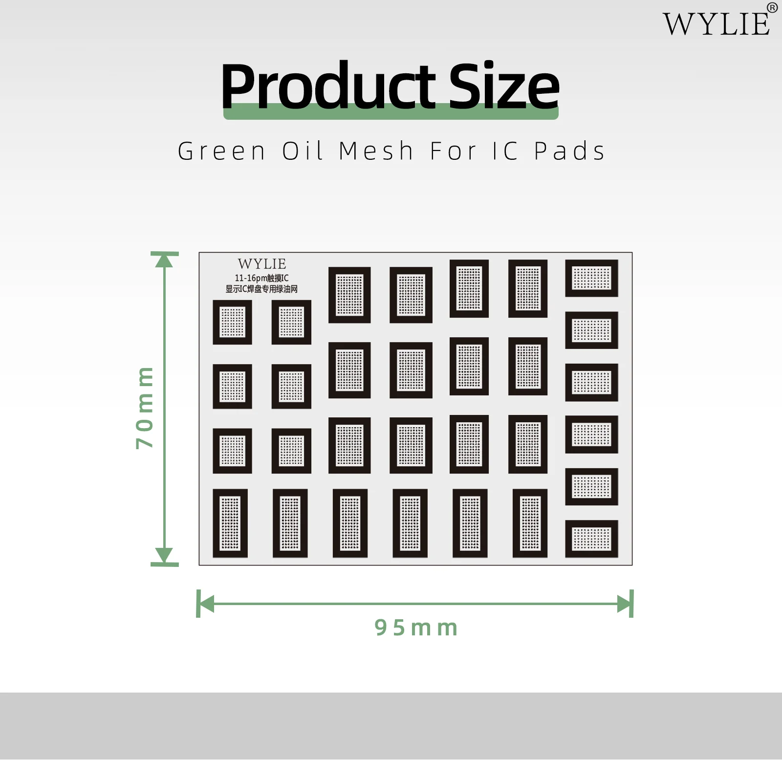 WYLIE Green Oil Net UV Solder Mask Ink Kit For iPhone 11-16PM Touch IC Display IC Chip Rework BGA Reballing Stencil