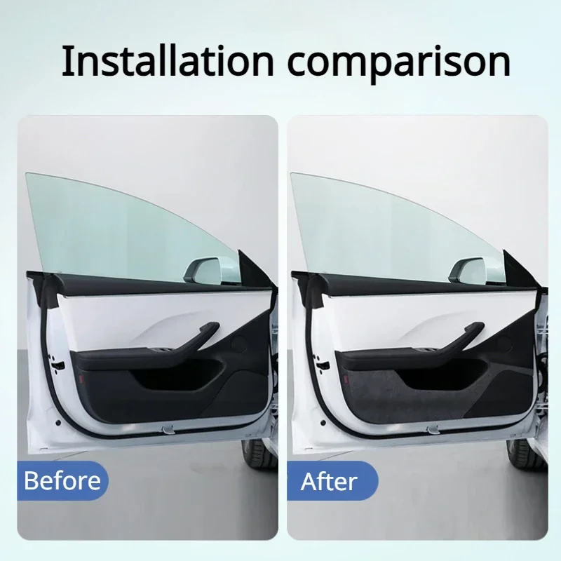 Car Door Anti Kick Pad for Tesla Model 3/Y/3+ Suede Door Panel Protective Stickers Anti Dirt Patch 2021-2025 Auto Accessories