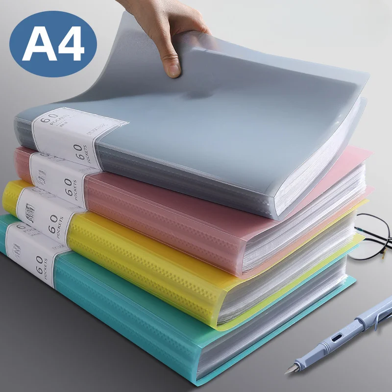 

Expandable A4 File Folder, 20/30/40/60/80/100 Pockets, Folders Plastic Envelopes, Clear Plastic File Folder for Document