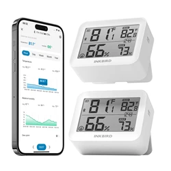 INKBIRD 2 szt. ITH-13-B termometr Bluetooth higrometr do monitorowania temperatury i wilgotności w pomieszczeniach z kontrolą APP do wina