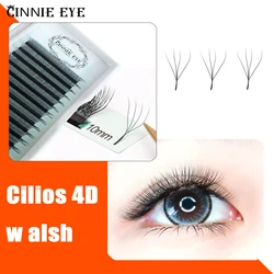 4D W Shape Eyelashes Extension Mixed Cilios W 3D Mink Clover 4D Bloom Fans Russia Volume Cluster Lashes Dolly Makeup Eyelashes