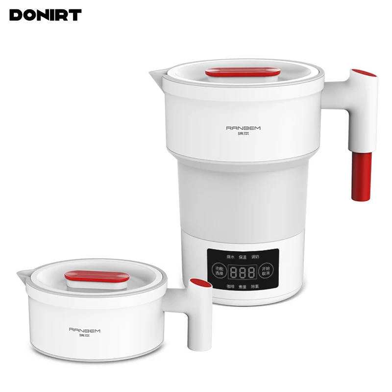 600Ml Foldable Electric Kettle 220V Portable Kettle Smart Mini Temperature Control Home Travel Coffee Pot Multifunction Teapot