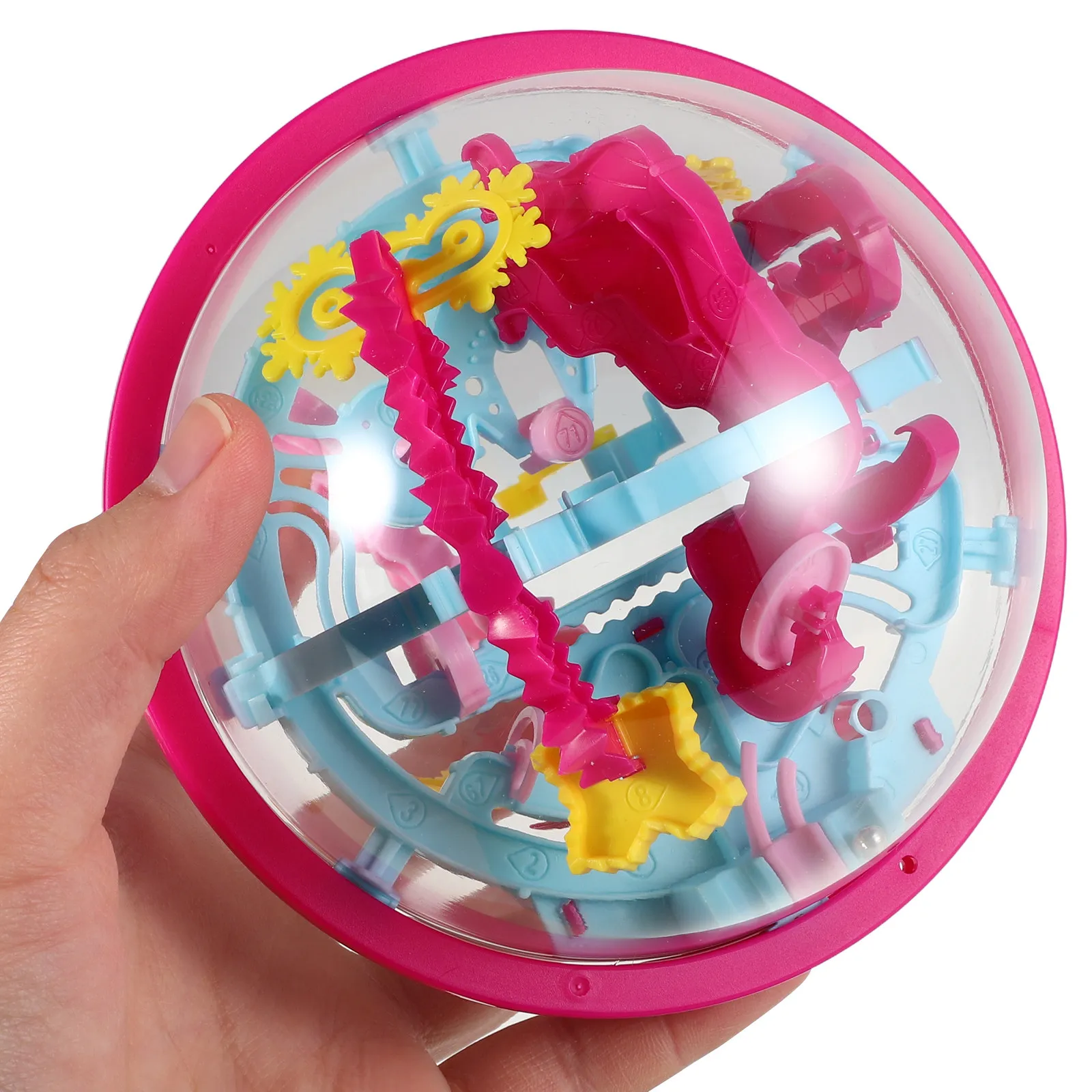 

3D Maze Ball Portable Interactive Puzzle Sphere Challenge Game Cognitive Learning Gear Maze Puzzle Sphere Learning Gear Toy