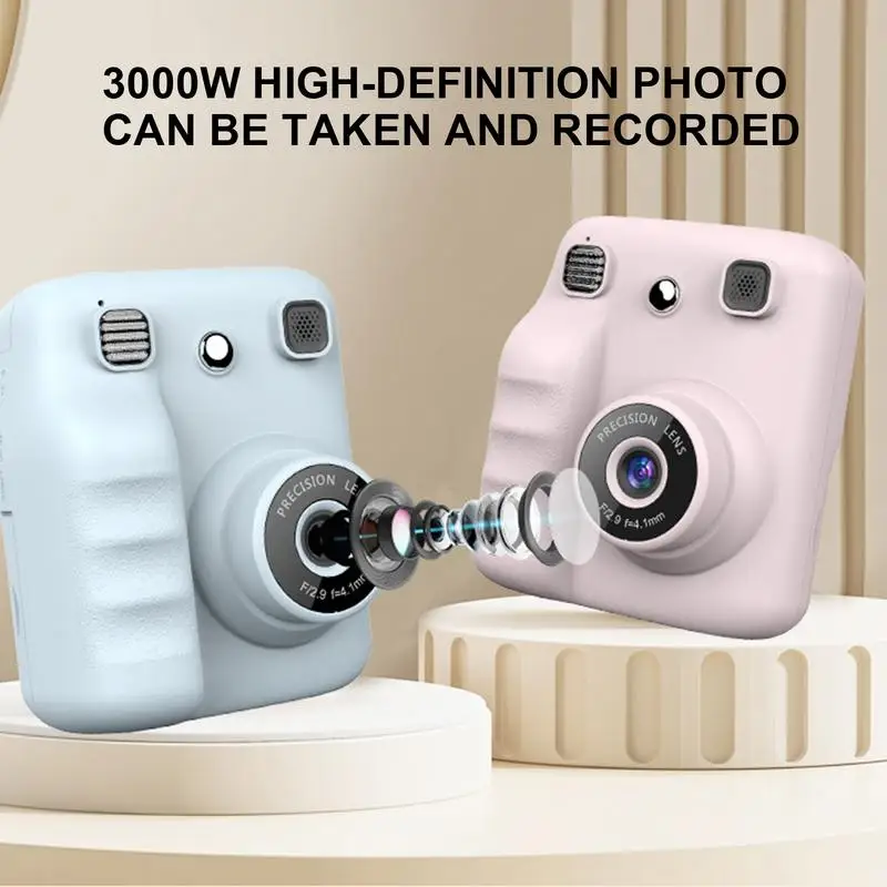 Children Camera Instant Print Cartoon Instant Print 1080P Digital Camera Printing Photo Accessories Music Player Kids Travel Toy