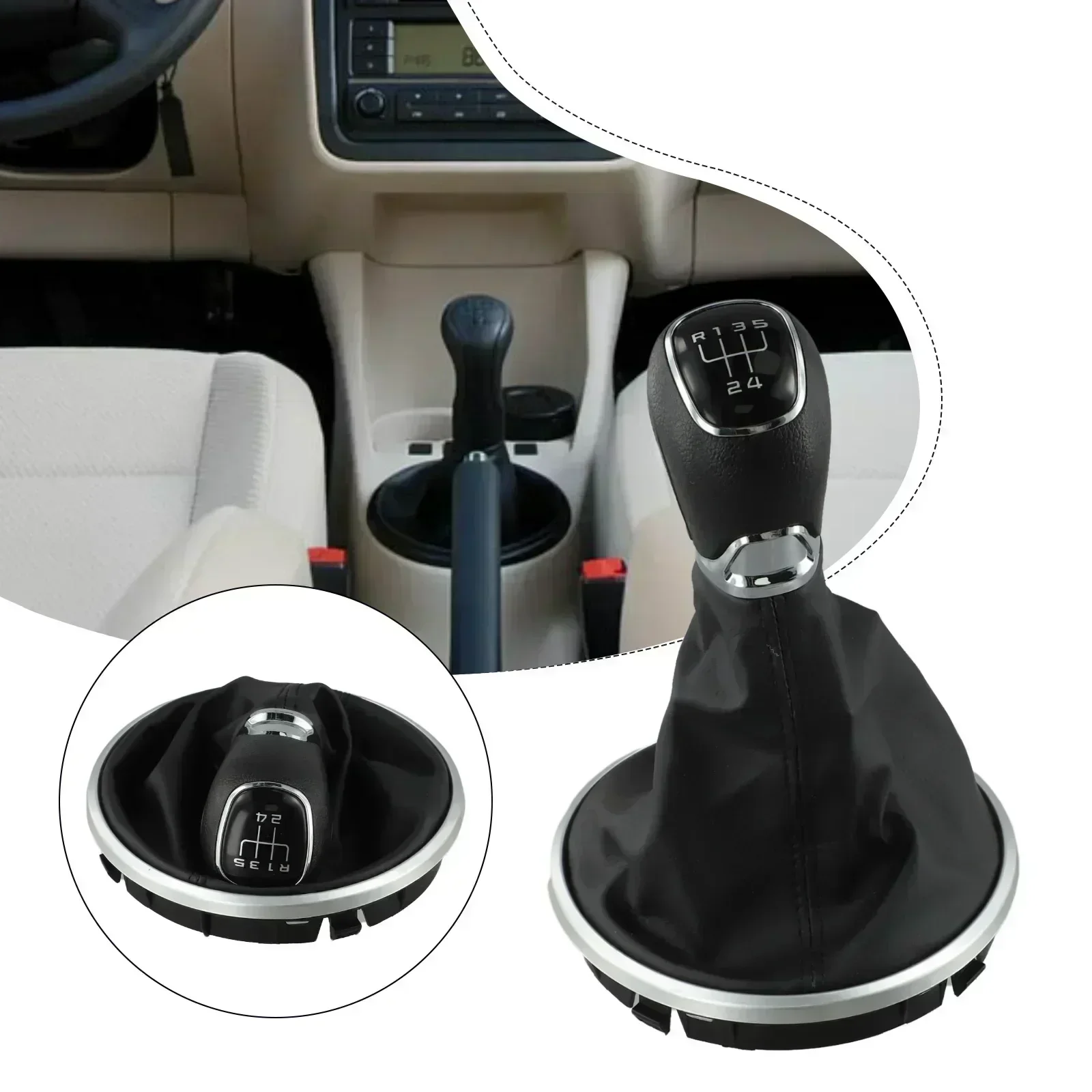 5 Speed Manual Gear Shift Knob Gaiter Frame Fits For Skoda For Fabia II MK2 2007 2014 Designed for Seamless Integration