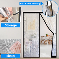 PEVA Warm Door Screen Insulated Doorway Curtains Non Perforated Air Conditioning Door Film Magnetic Automatic Closing for Door