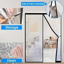 PEVA Warm Door Screen Insulated Doorway Curtains Non Perforated Air Conditioning Door Film Magnetic Automatic Closing for Door