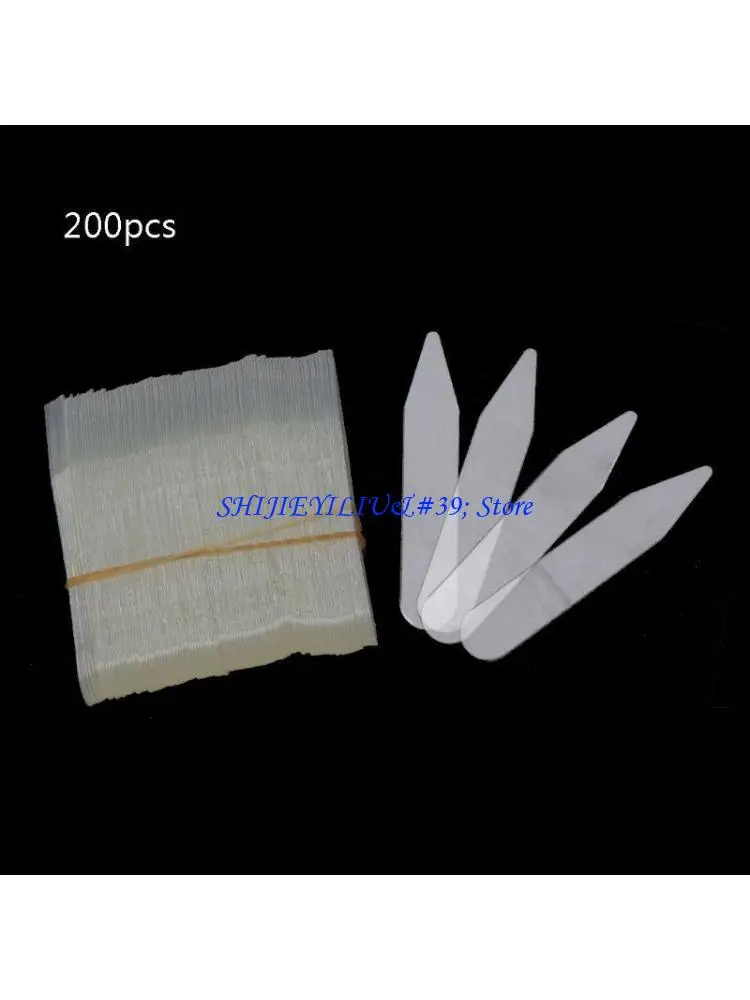 

E21F 200 шт., пластиковые прозрачные воротники, ребра жесткости, мужские рубашки, прозрачный воротник, опорный воротник, вставка