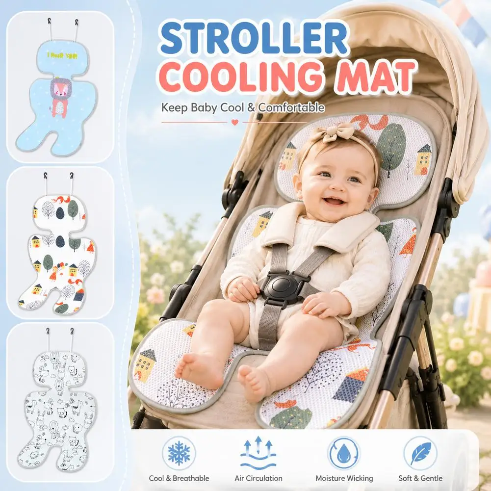 Baby Stroller Seat Cushion Double Sided Thick Warm Infant Car Cart Mat Pad Universal Breathable Pram Pushchair Accessories - view 3
