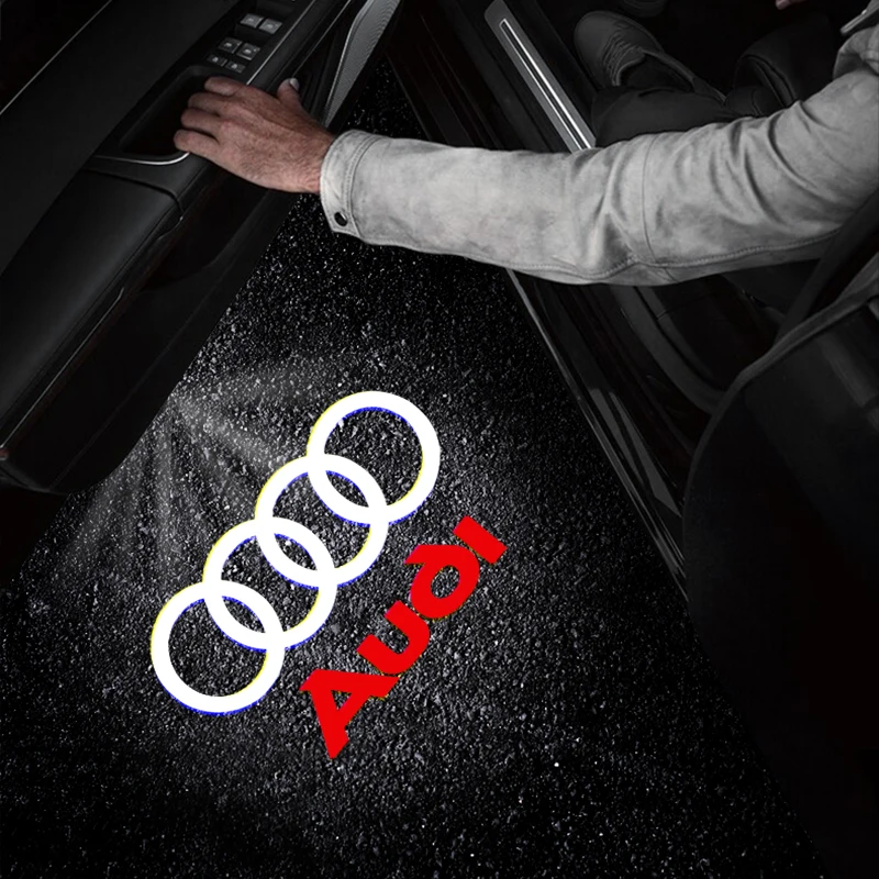 2 шт. светодиодных проекторов логотипа для дверей автомобиля, подсветка для Audi Quattro, Sline, RS, A3, A4, A5, A6, A7, A8, S3, S4, Q2, Q3, Q5, Q7, S6