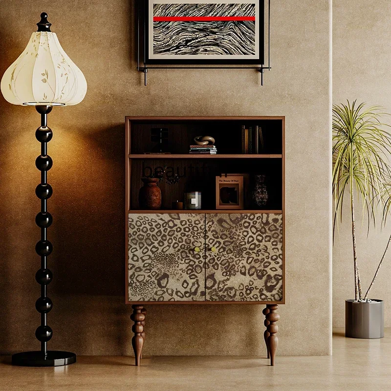 

ss K178 ss25 Retro leopard print art deco chest storage storage living room dining side cabinet sofa side wall cabinet
