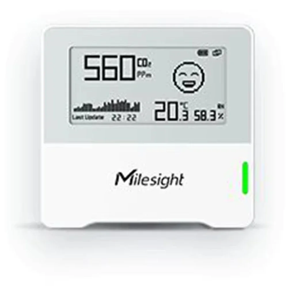 Milesight AM102 Sensor LoRawan interior Monitoreo de calidad del aire Sensor de temperatura y humedad