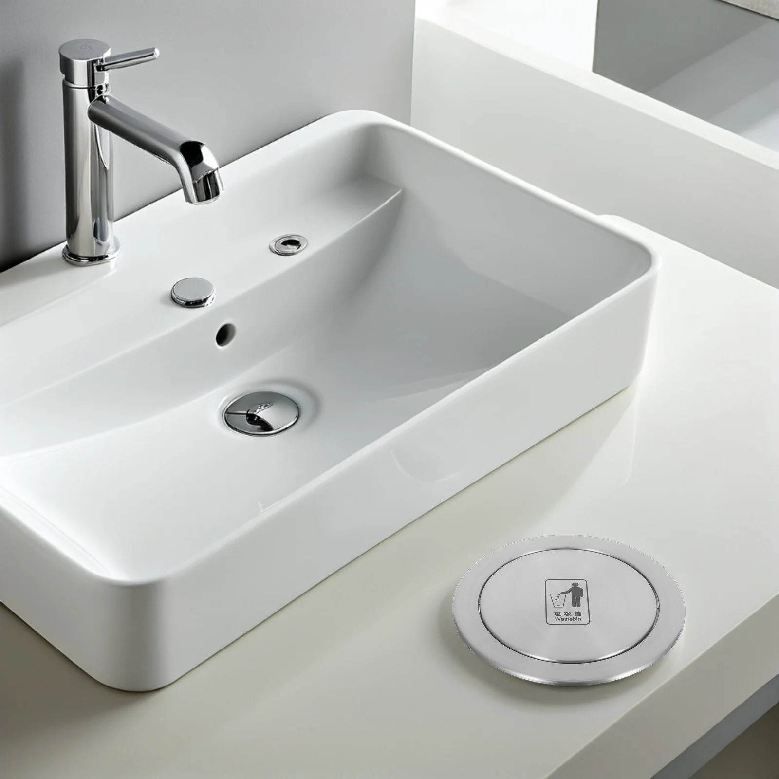 

Flip Trash Can Lid Swing Garbage Flap Countertops Cover Recessed Flush Lids Bin