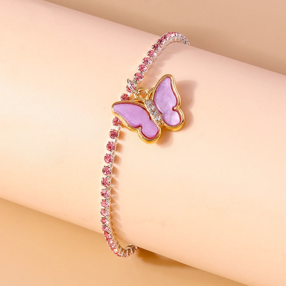 Aihua Neue Glänzende Kubische Tennis-Ketten-Schmetterlings-Armbänder für Frauen Sommer Strand Verstellbare Armbänder Geburtstagsparty-Schmuck – Detail 28