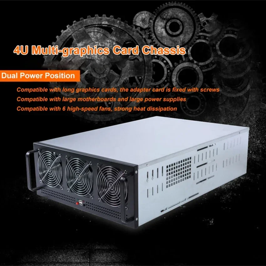 Frame 6 GPU 8 GPU Frame Mining Case 65mm direct plug-in mining BTC machine ETH barebones