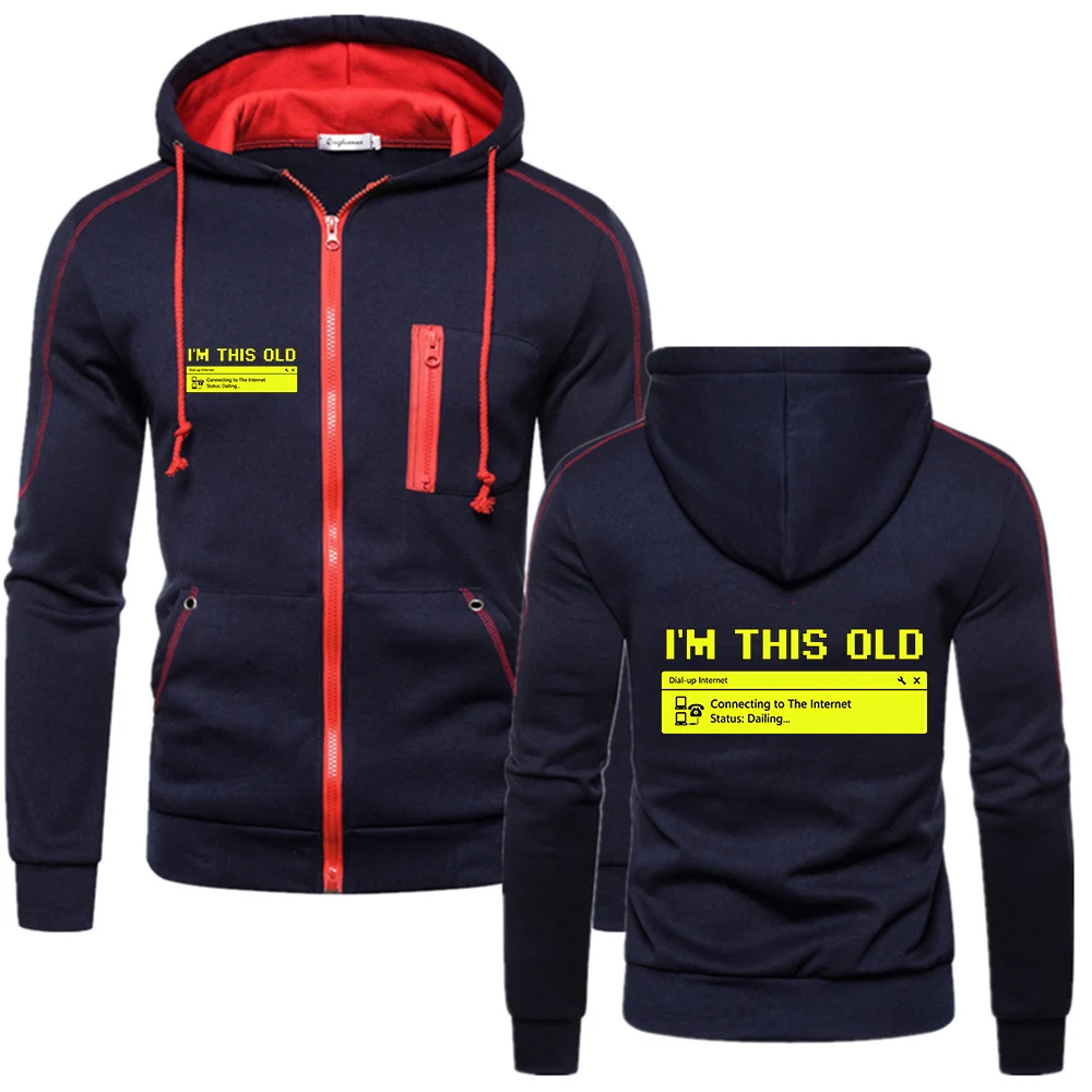 Computer 90s Programmer PC Nerd Geek  New Autumn Men's Zip Print Hoodie Casual Hooded Sweatshirt Streetwear Hooody Coat Jacket