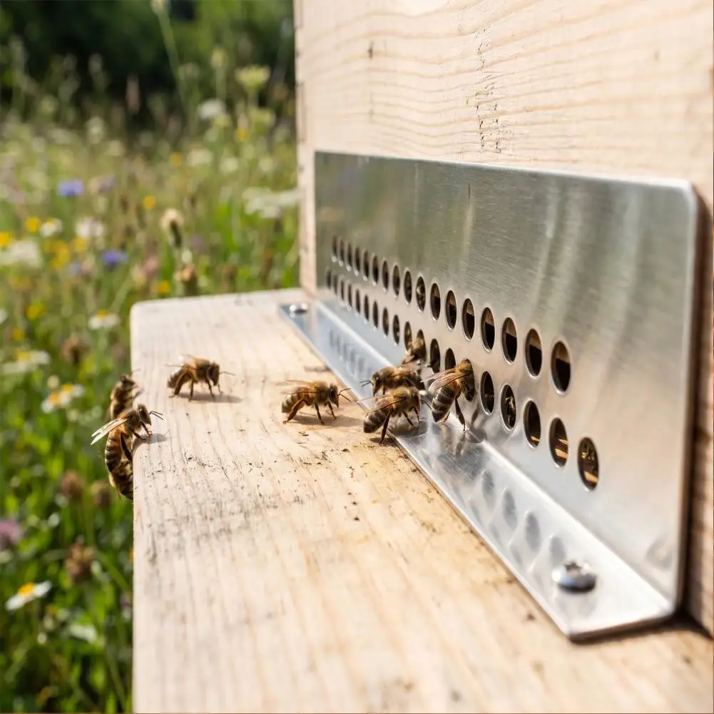 10 Frame Beehive Mouse Guard, Stainless Steel Hive Entrance Shield with Holes, Mouse Control Tool for Winter Hive Protection