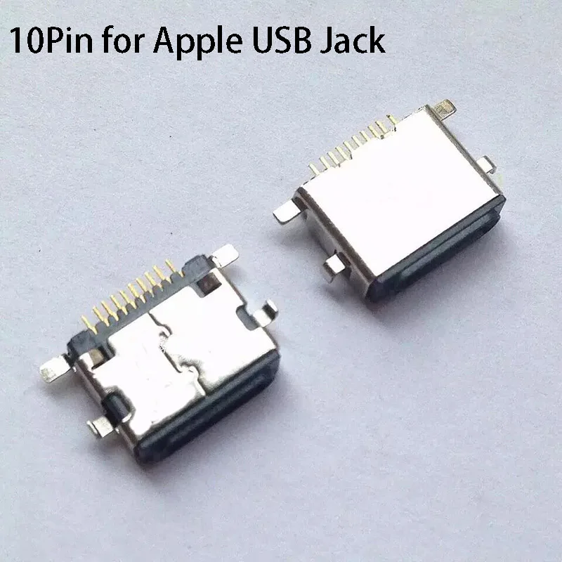 2PC For Apple Female Socket USB 5 6 7 Generation 5 6S 6Plus 10PIN Patch Front Plug Phone Connection Data Cable Jack Plug SMT DIP