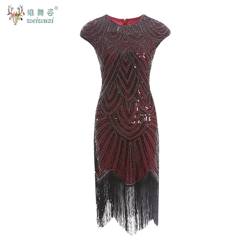 Gaun Payet Rumbai Elegan dan Atmosfer dengan Teknik Sulaman Manik untuk Pesta Malam Formal, Tarian, dan Pertemuan