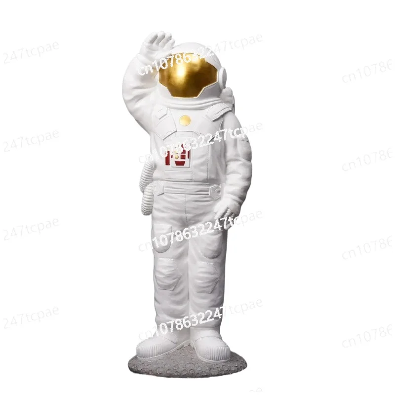 1pc MOQ saluting big size space man statue resin decorative life-size astronaut sculpture for amusement park