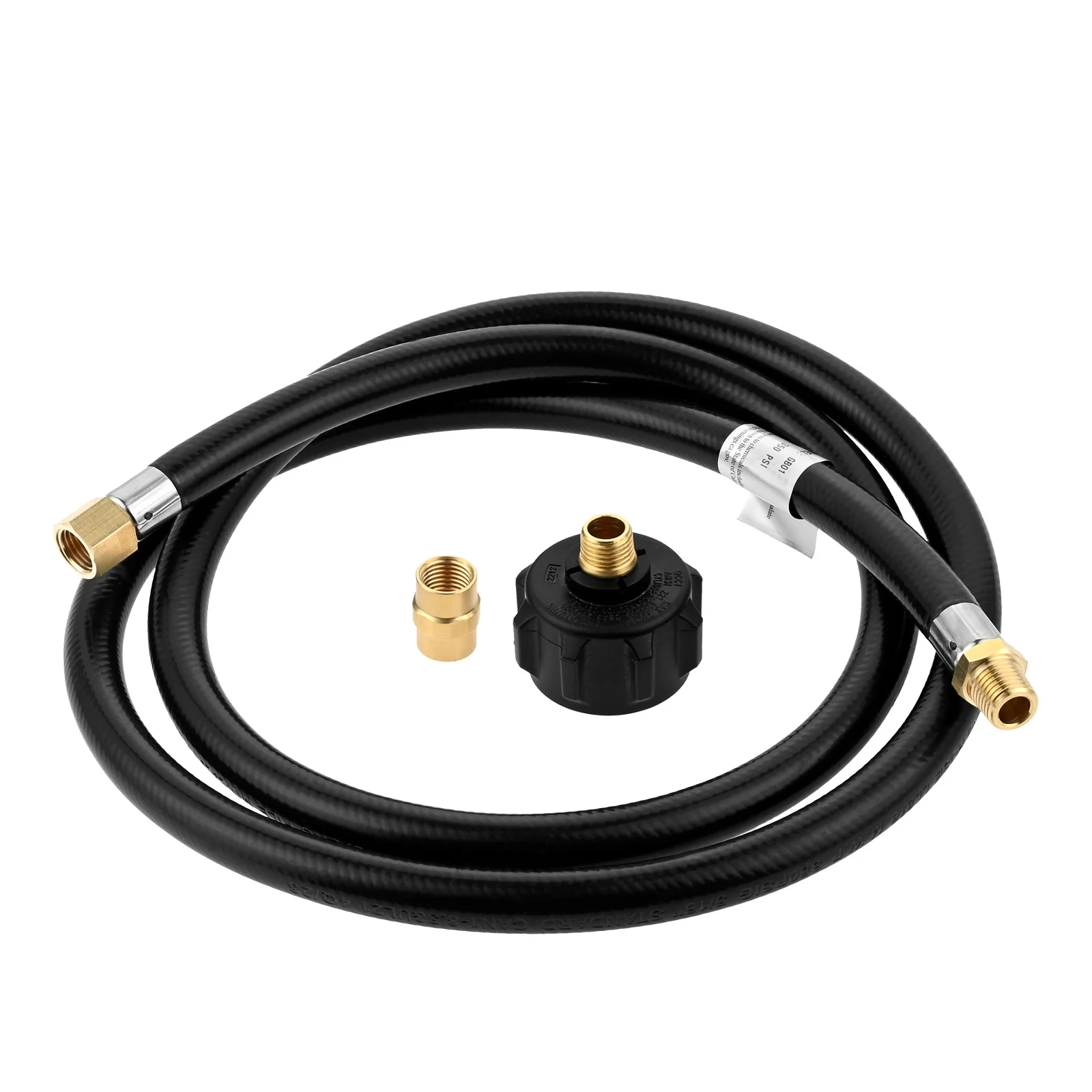 QCC1-Adaptateur de Raccord de Gaz Propane, Tuyau Haute Pression de 5 Pieds et Couremplaçant NPT Mâle 1/4 Pouces x Femelle 1/4 Pouces pour Grillades