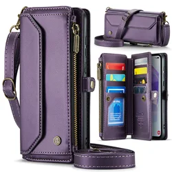 Multifunctional Wallet Leather Cards Solt Case For Samsung Z Fold 5 4 3 5G S24 Ultra S23 FE S22 Plus A55 A15 A35 Crossbody Cover