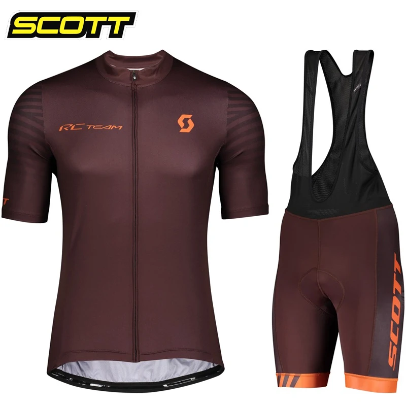 SCOTT Bike Cycling Jersey Set Men\'s Summer Short Sleeve Mountain Uniform Ropa Ciclismo Cycling Maillot Cycling Clothing Suit