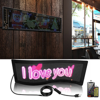 Bluetooth App Control Flexible USB 5V LED Car Sign Scrolling Bright Advertising LED Signs LED Matrix Pixel Panel RGB Pattern