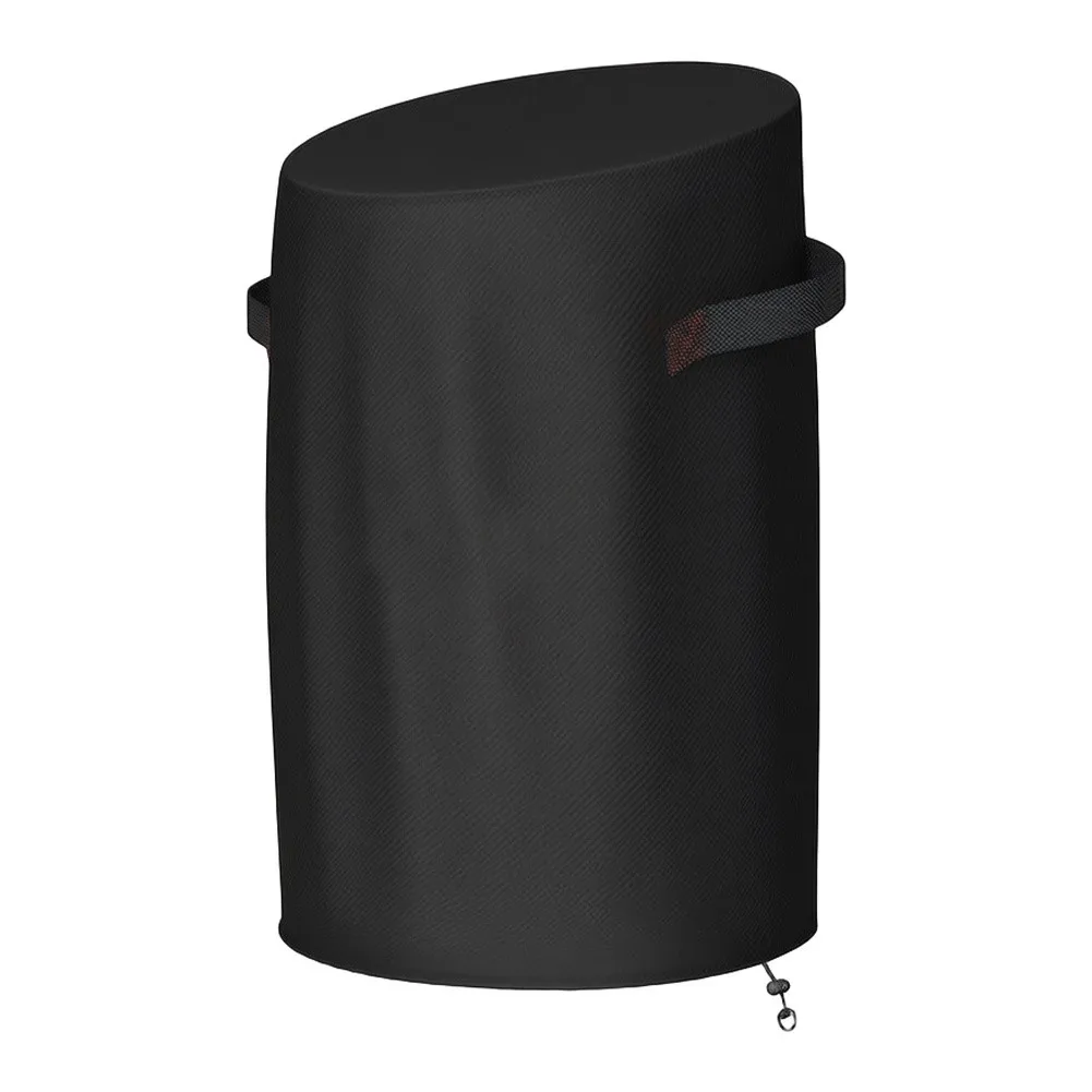 Black Waterproof Cover for Outdoor Heaters and Fire Pits 59.9 x 59.9 x 73.7 cm Polyester Weather Shield with Adjustable Straps