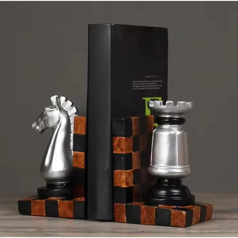 for 1 PAIR Resin Craft books Stand Chess Figurines bookends creative bookends home decorations ornaments