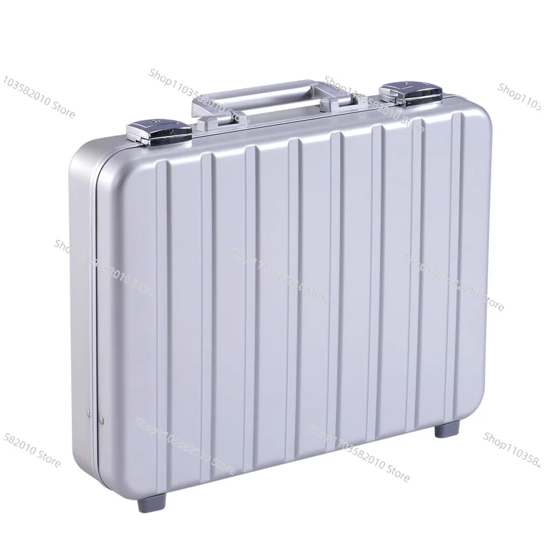 Luxury aluminum metal hard shell briefcase breathable waterproof laptop bag（17 inches）