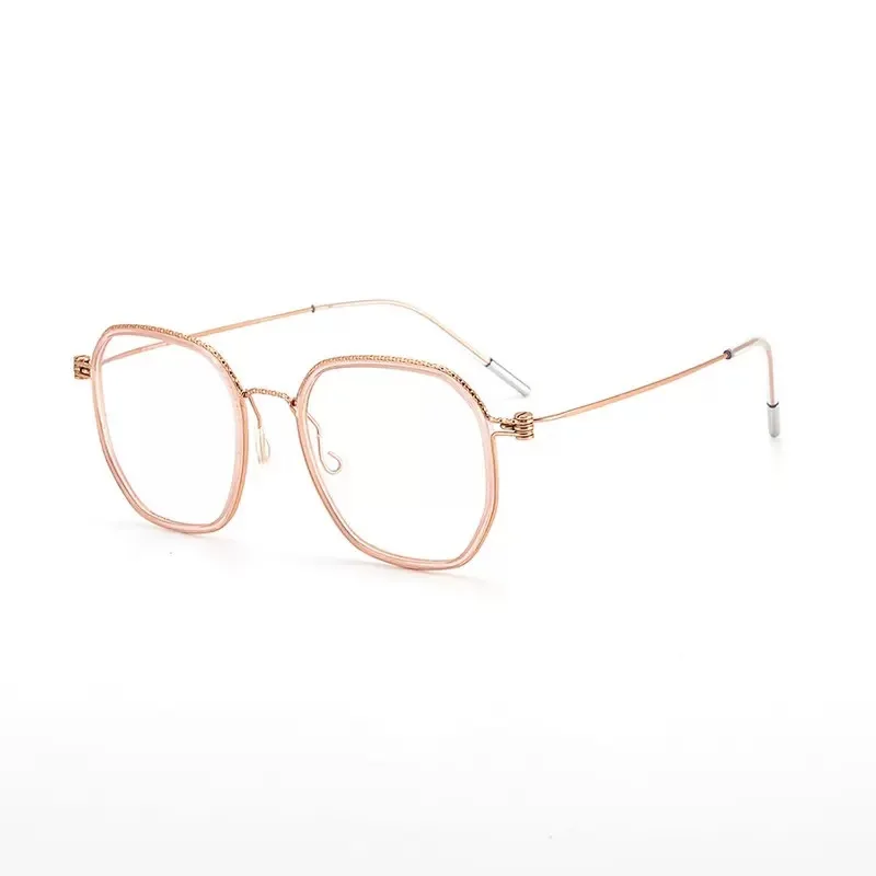 

Ultra-light screwless square hexagonal retro glasses frame, Japanese literary myopia frame