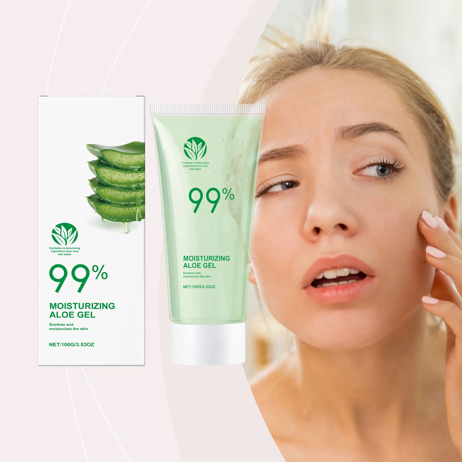

Aloe Soothing Gel Moisturize Sensitive Muscles Redden And Soothe Mild Moisturizing Care Gel，1pc，100g
