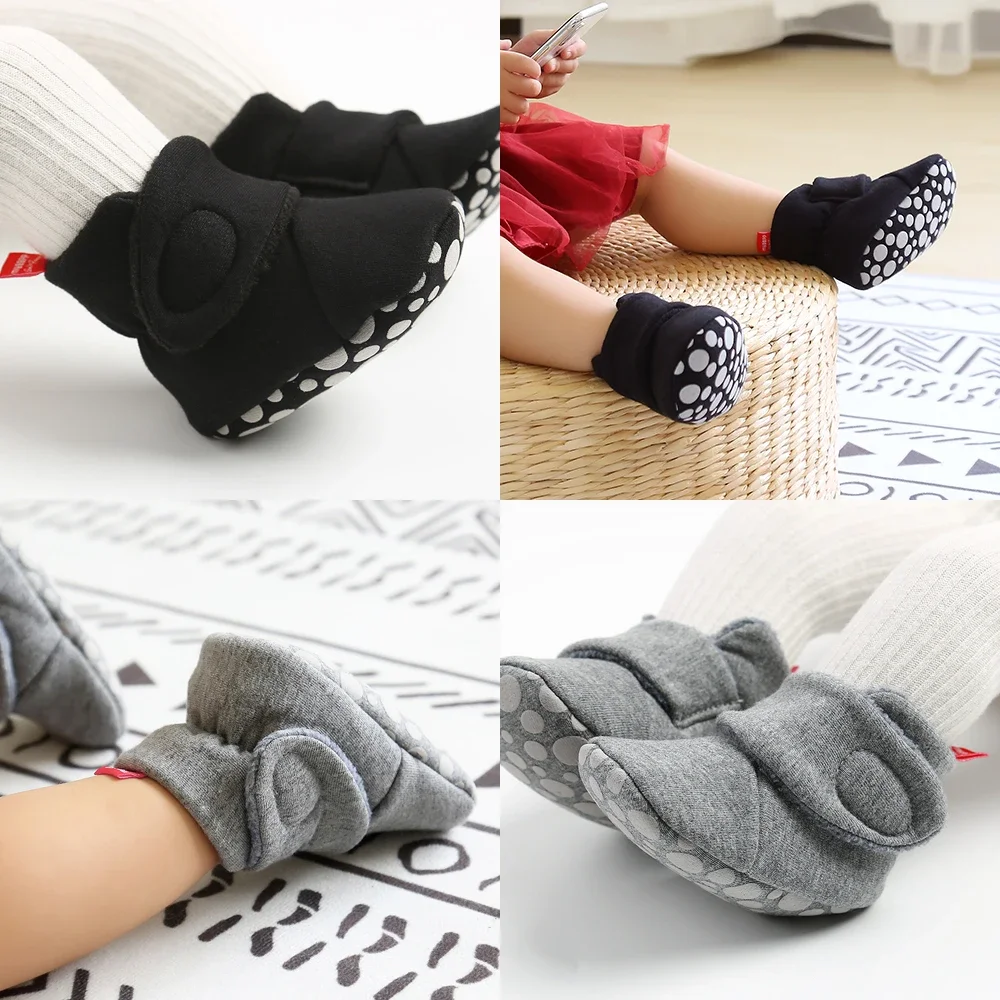 Новые детские носки, обувь со звездами для малышей, пинетки для первых ходунков, хлопковые удобные мягкие нескользящие теплые туфли для маленьких мальчиков и девочек