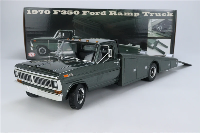 ACME 1:18 F-350 Ramp Truck 1970 Simulation Limited Edition Alloy Static Car Model Toy Gift