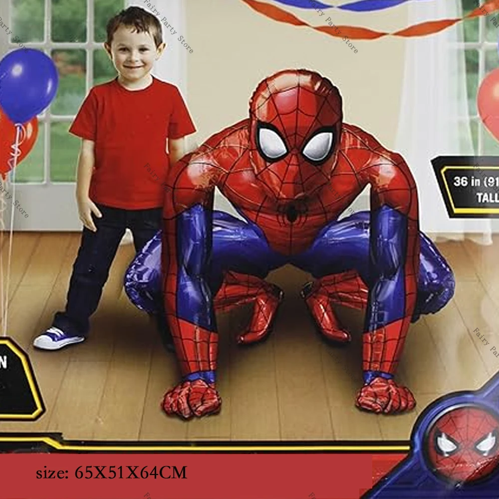 Disney-Super Hero Spider Figures Balloon Set, Aluminum Film, Birthday Party Decorations, Baby Shower Supplies, Boys